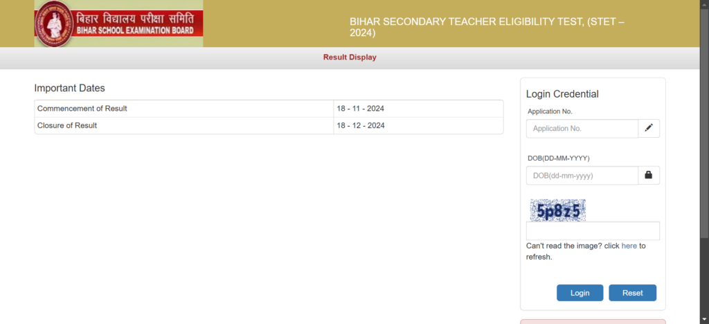 Bihar STET Result 2024 Declared