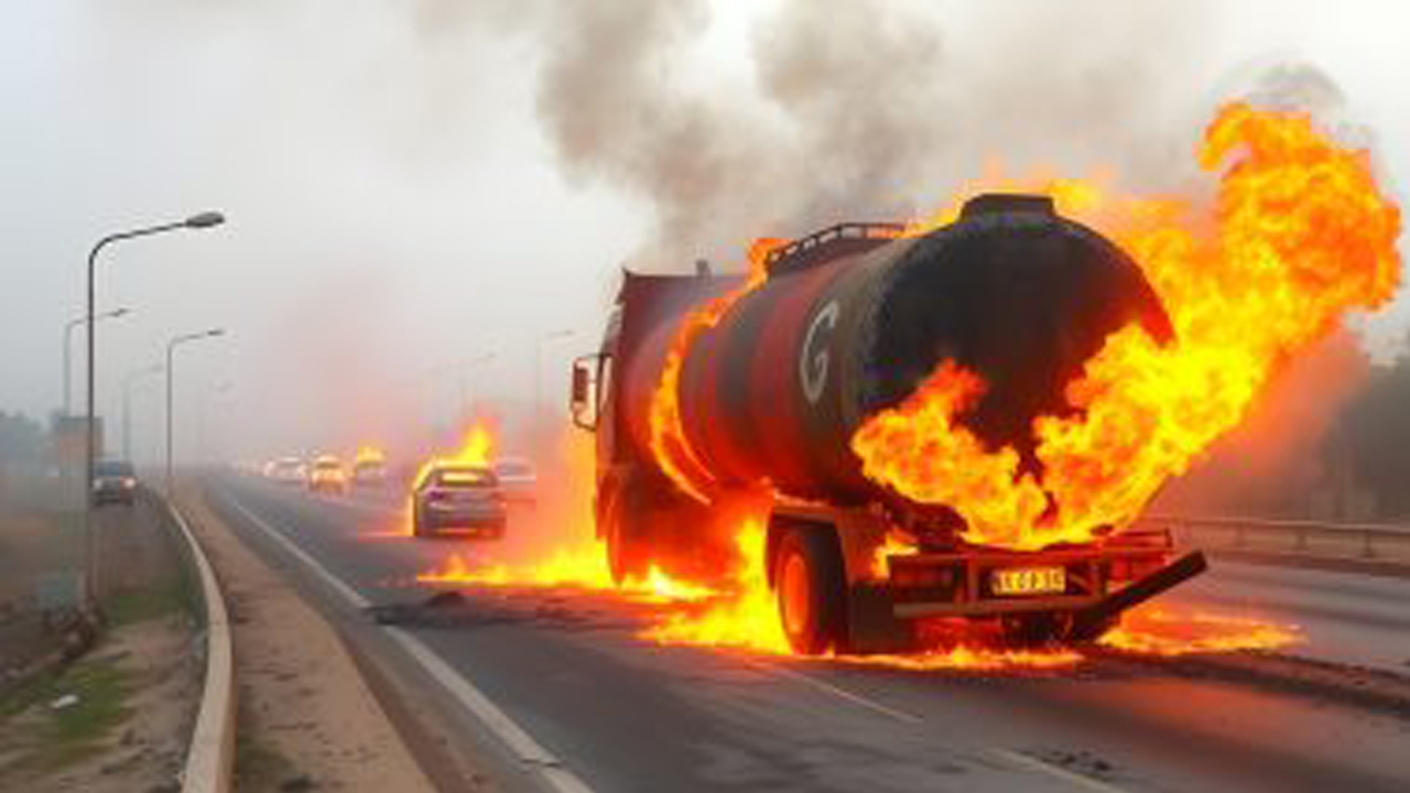Jaipur Highway Fire Accident