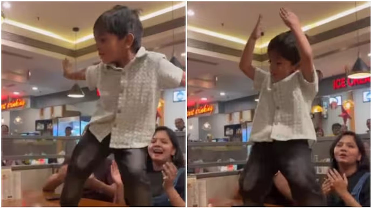 Little Boy's Dance Performance at Food Court