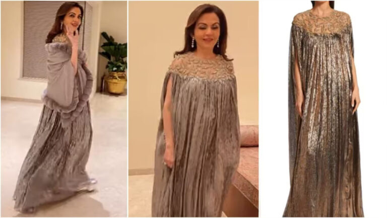 Nita Ambani Dazzles in Golden Kaftan Gown for New Year
