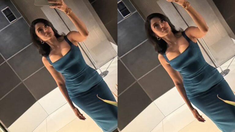 Sobhita Dhulipala, Teal Bodycon Dress