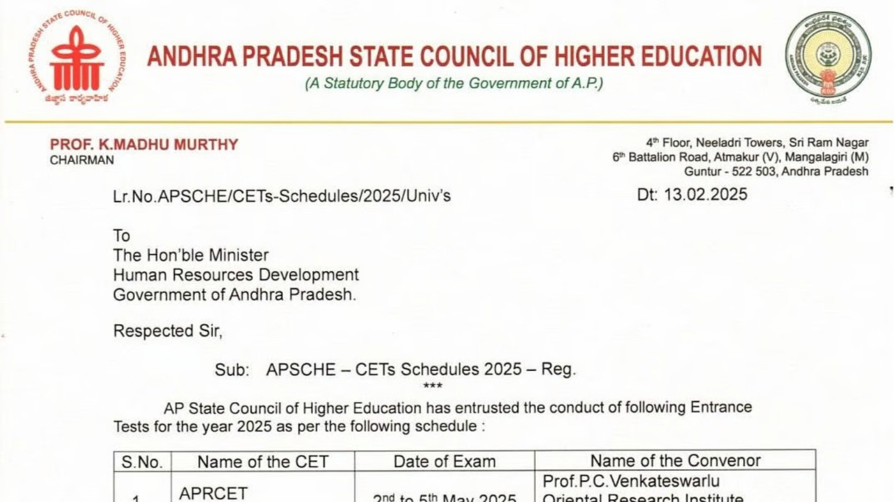 AP CET 2025 Exam Dates