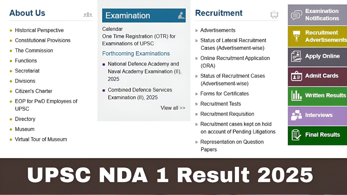 UPSC NDA 1 Result 2025