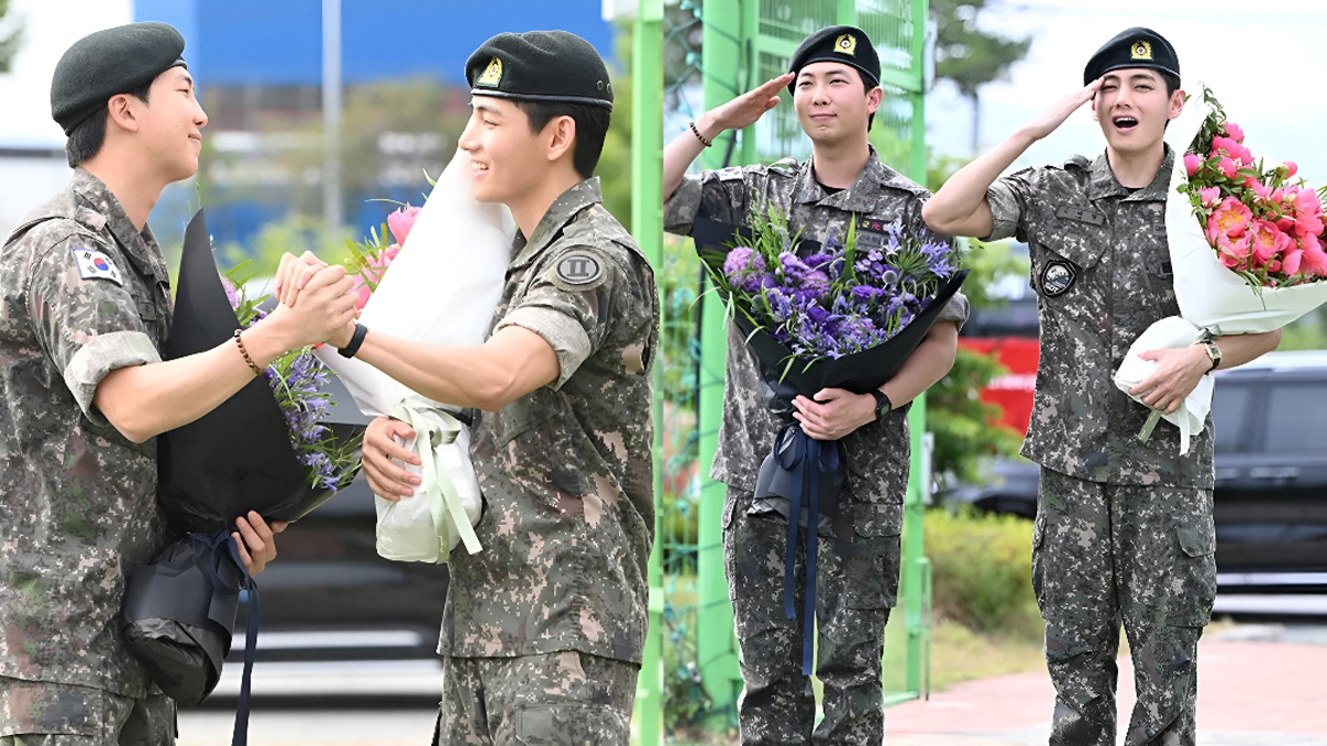BTS Members RM and V Complete Mandatory Military Servic