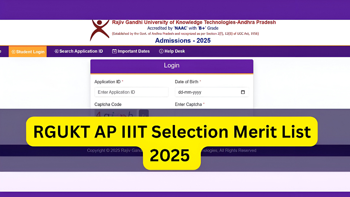 RGUKT AP IIIT Selection Merit List 2025 Announced