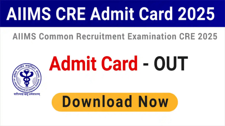 AIIMS CRE 2025 Admit Cards
