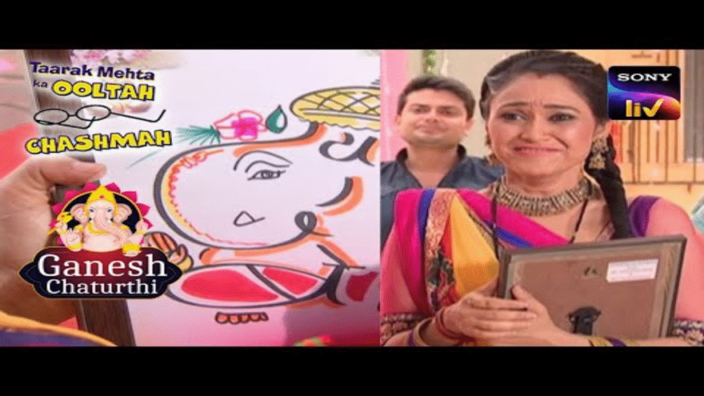 write the tittle  for this artical short Daya Bhabhi's Viral Ganpati Darshan