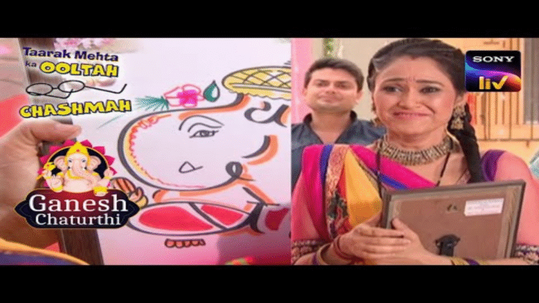 write the tittle  for this artical short Daya Bhabhi's Viral Ganpati Darshan
