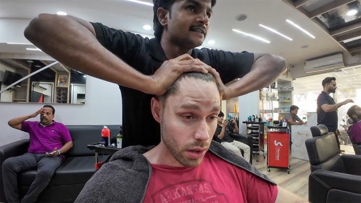 'Brutal Pleasure': Foreign Vlogger's Viral "Indian Street Massage