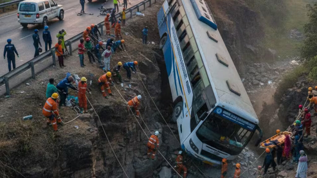 College Bus Plunges 20 Feet Into Gorge On Pune-Bengaluru Highway
