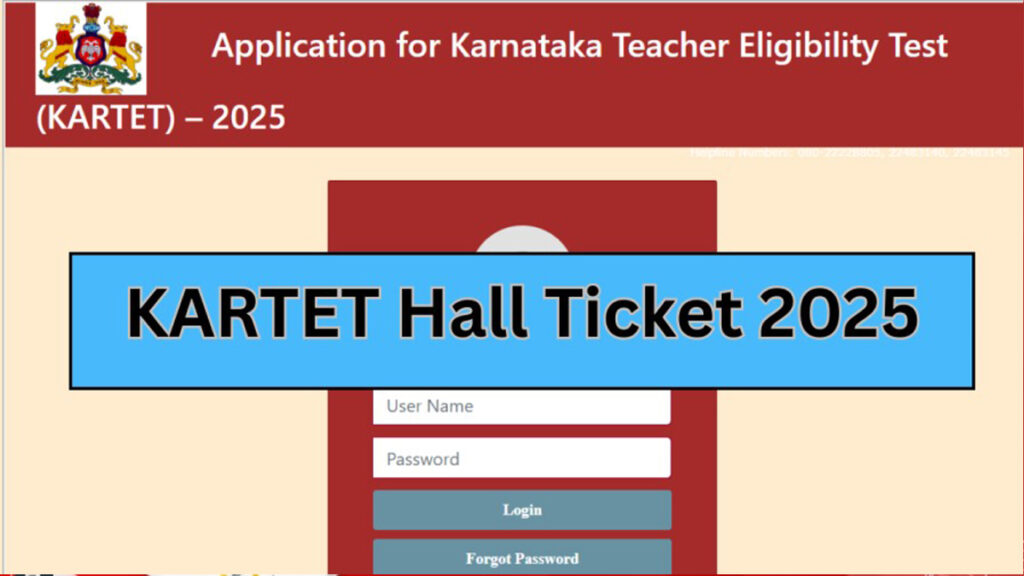 KARTET 2025 Hall Ticket Out