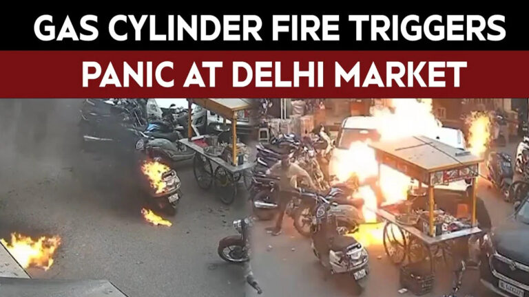 Panic in Delhi Market as Gas Cylinder