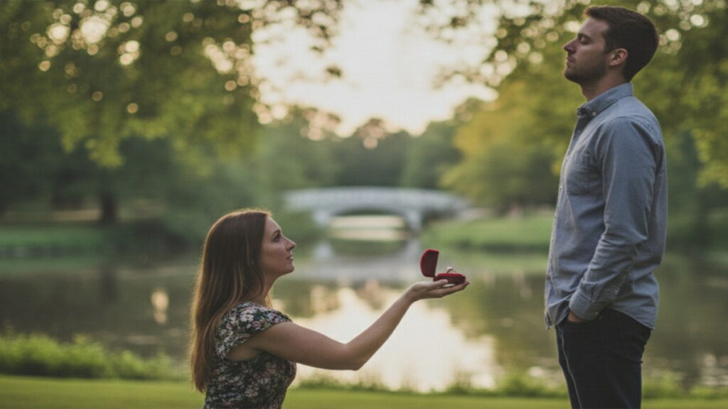 Woman proposes to boyfriend
