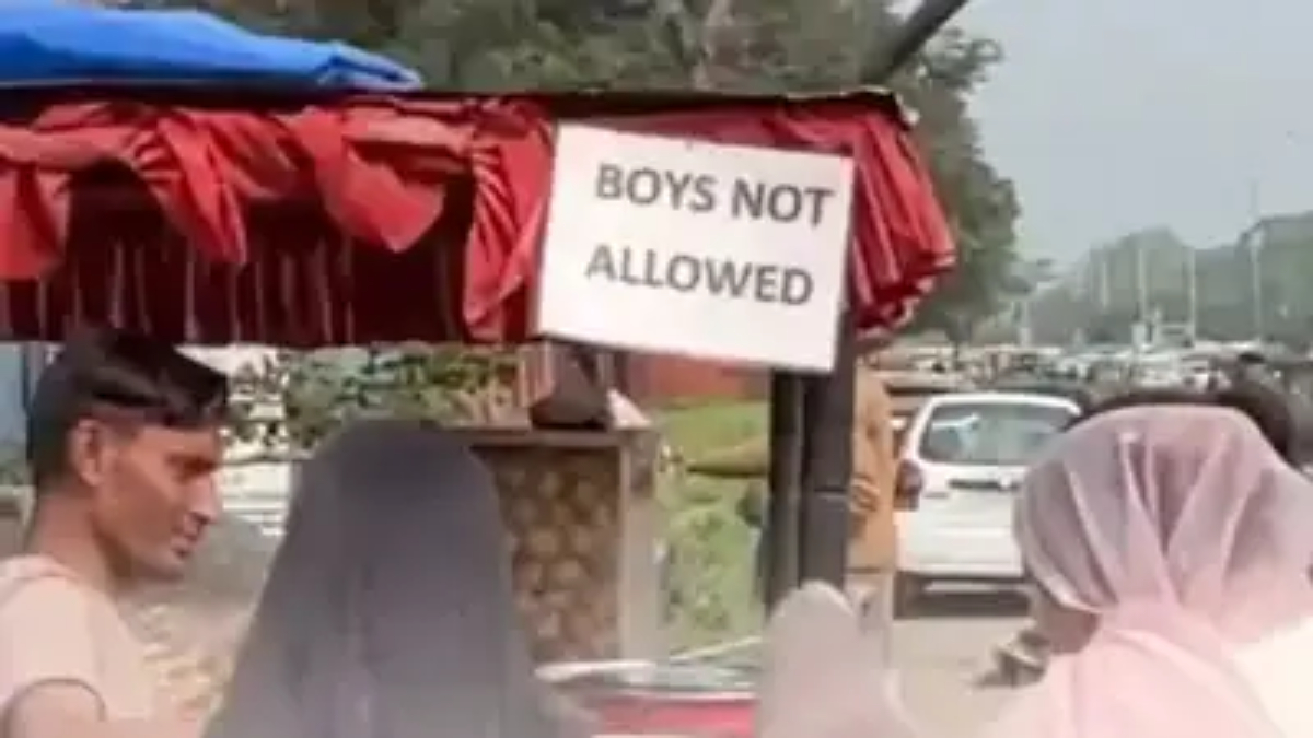'Boys not allowed' signboard on pani puri