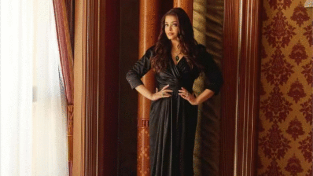 Aishwarya Rai Bachchan Black Silk at Red Sea