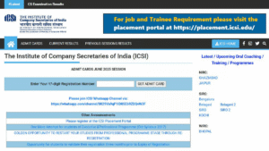 ICSI CS Dec 2025 Admit Cards