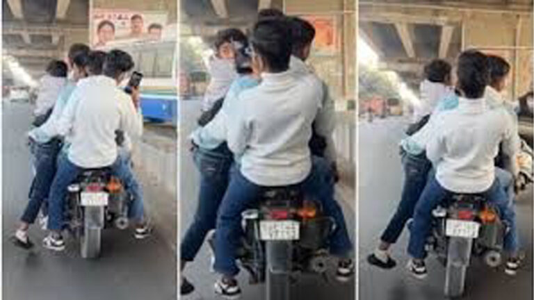 5 Boys, 1 Bike, ₹31,000 Fine: Viral Video Shows Dangerous Stunt in UP