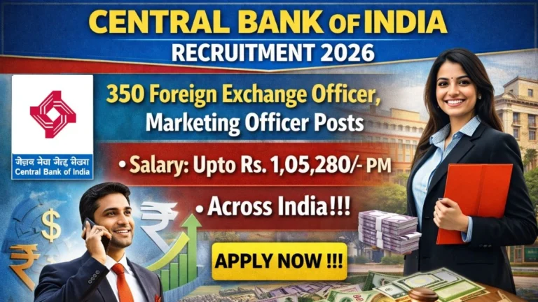Central Bank of India Recruitment 2026: 350 Vacancies Open
