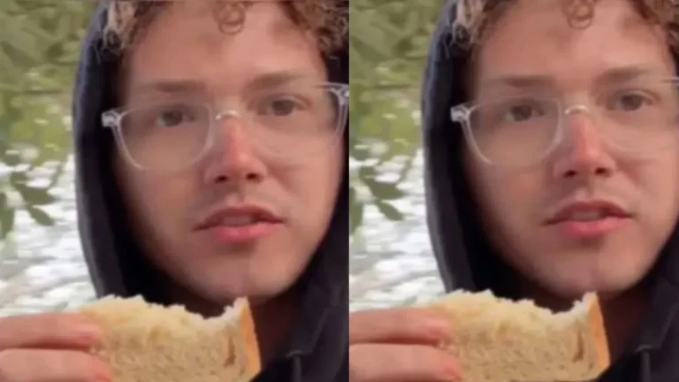 Foreigner Enjoying ‘Chai-Bread’ in Shivering Cold