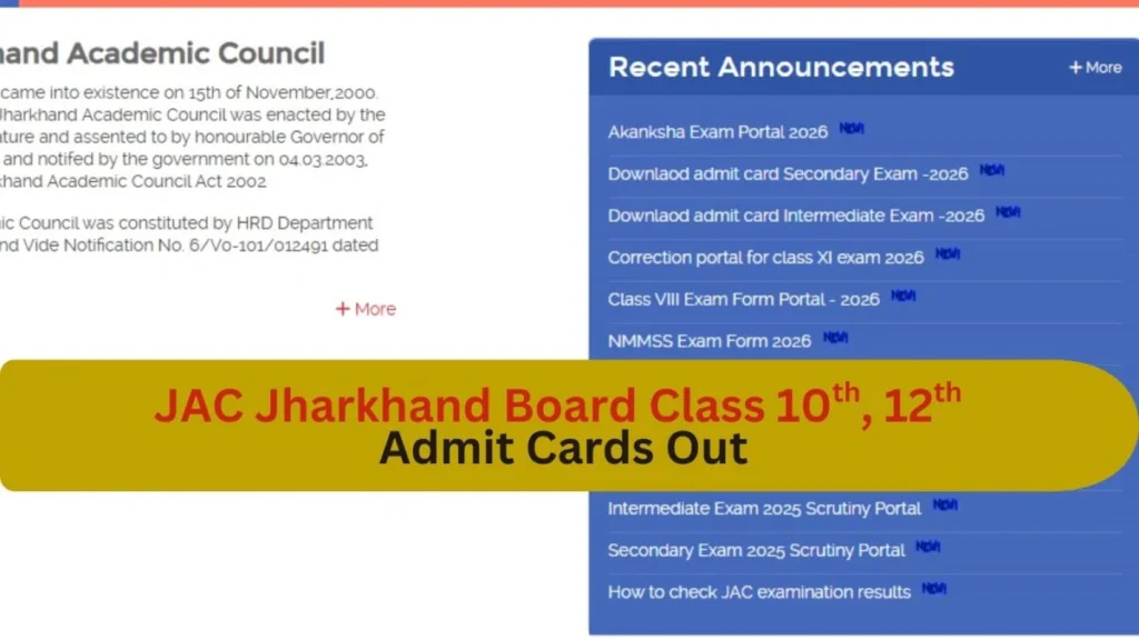JAC Jharkhand Admit Cards Released