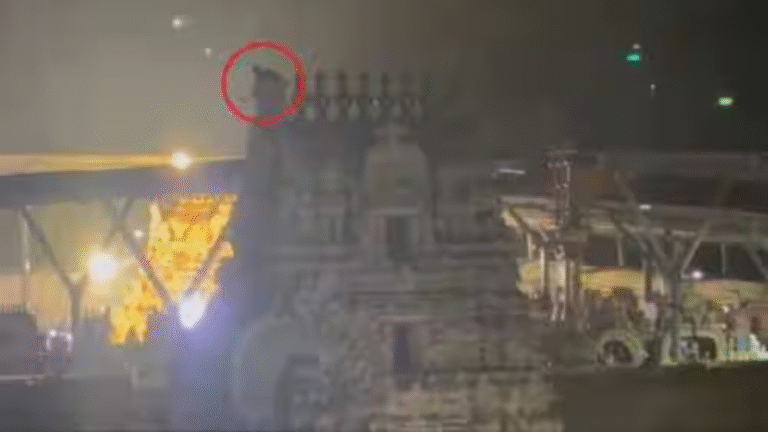 Security Breach in Tirupati: Intoxicated Man Scales Temple Tower, Damages Sacred Kalashas