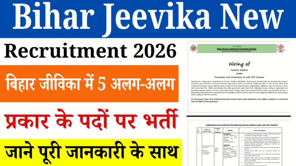 Bihar JEEVIKA Recruitment 2026