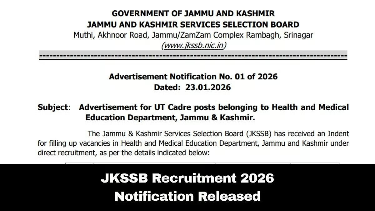 JKSSB Recruitment 2026
