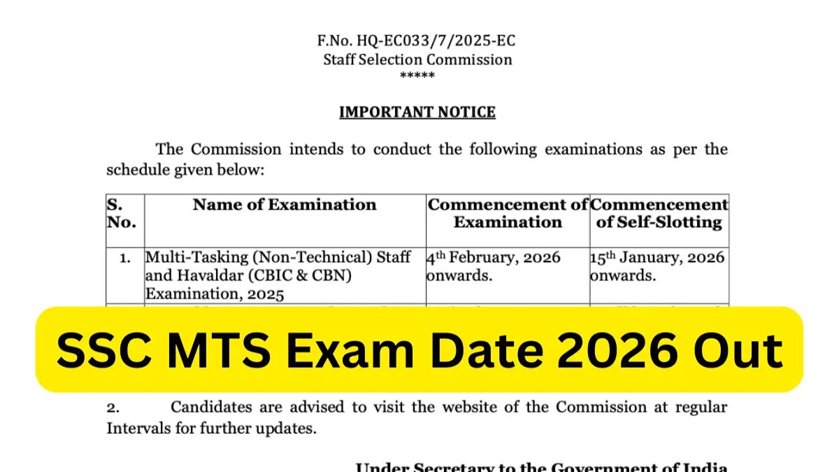 SSC GD Exam Date Schedule Out