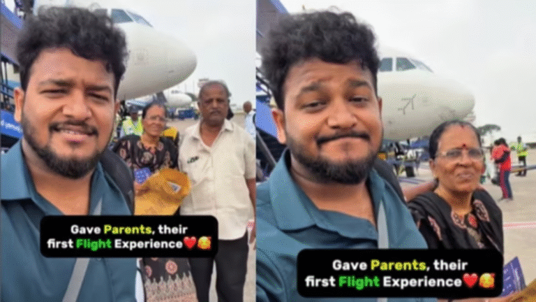 Son Wins Hearts After Taking Parents on Their First Ever Flight