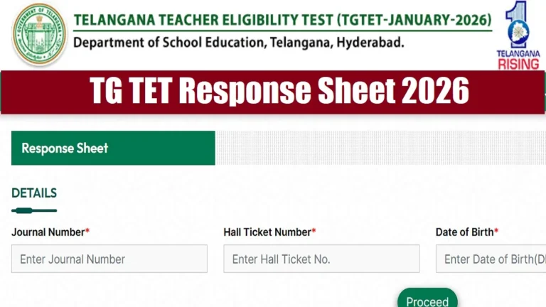 TG TET Response Sheet 2026 Released: Direct Link,