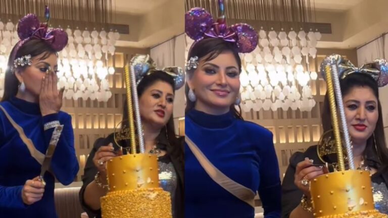 Urvashi Rautela Honors Mom with 24-Carat Gold Crown Cake at World Tallest Hotel