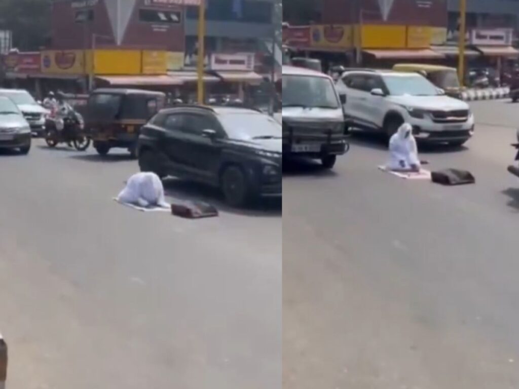 Woman in White Burqa