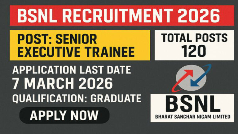 BSNL Hiring 2026: 120 Senior Trainee Vacancies