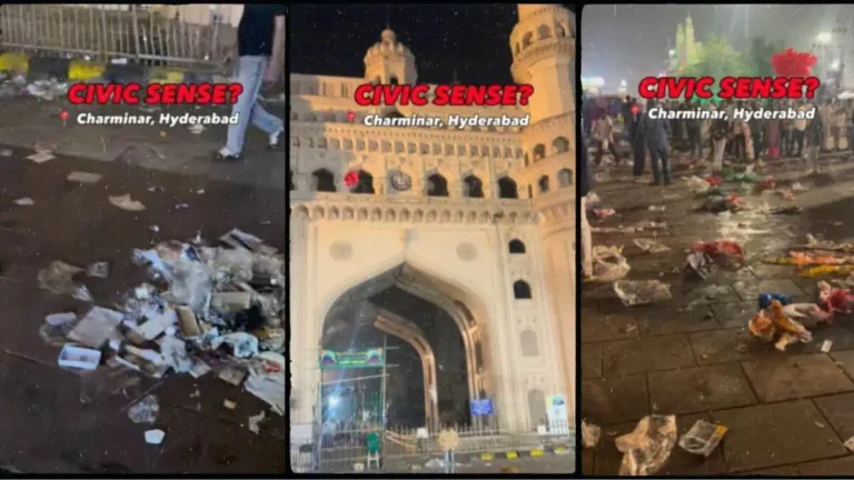 Viral Highlights Waste Crisis at Hyderabad’s Iconic Charminar