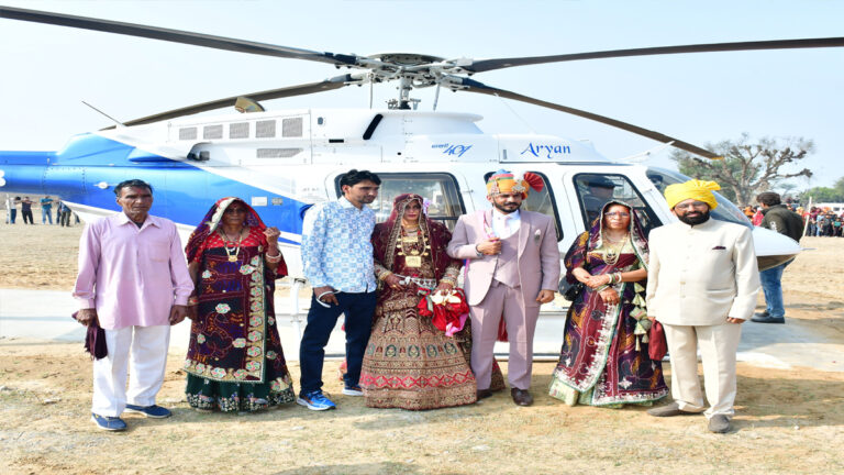 UP Bride’s Sky-High Farewell: Viral Helicopter Vidai Stuns Village