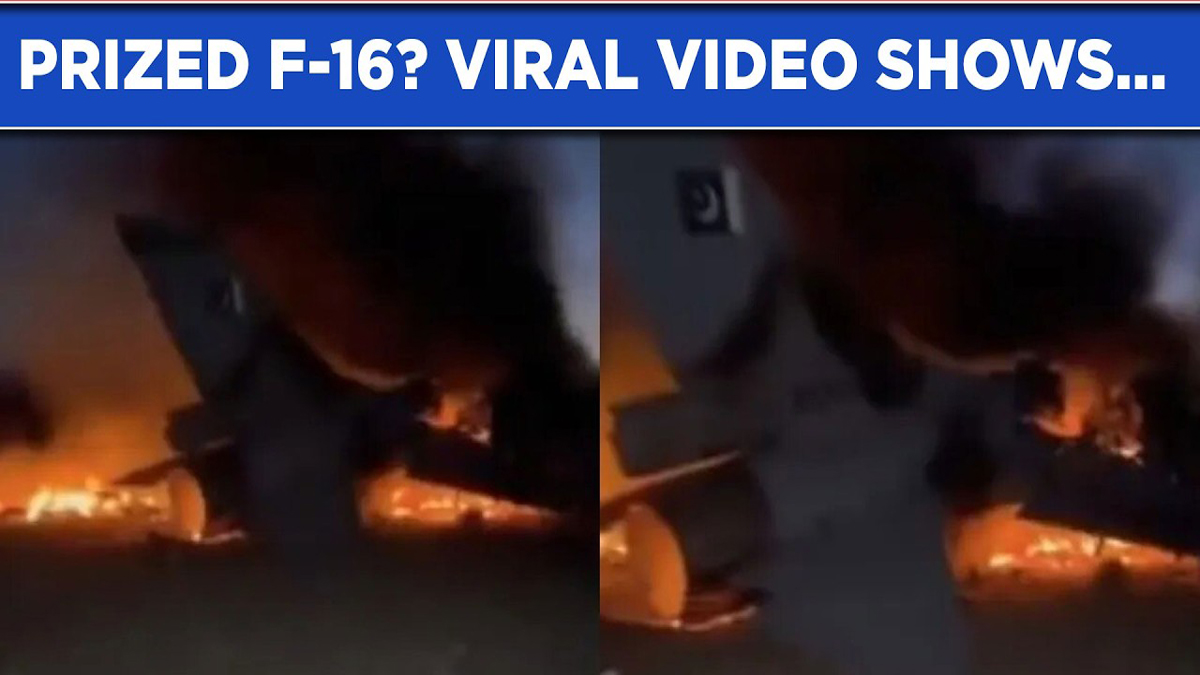 Viral Video of Downed Pakistani F-16 in Taliban