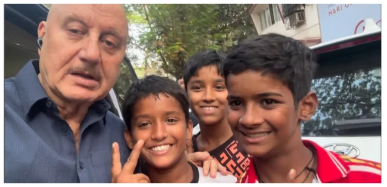 Anupam Kher’s Interaction with Children He Gifts Colorful Pencils