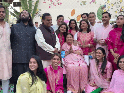 Ambani Family Gathers in Kokilaben Ambani 92nd Birthday