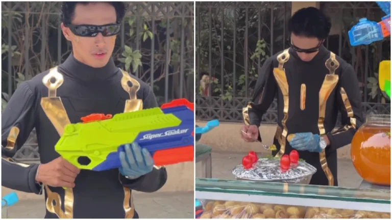 The “Water Gun” Pani Puri: Mumbai Vendor’s Viral “Combat Style” Snack