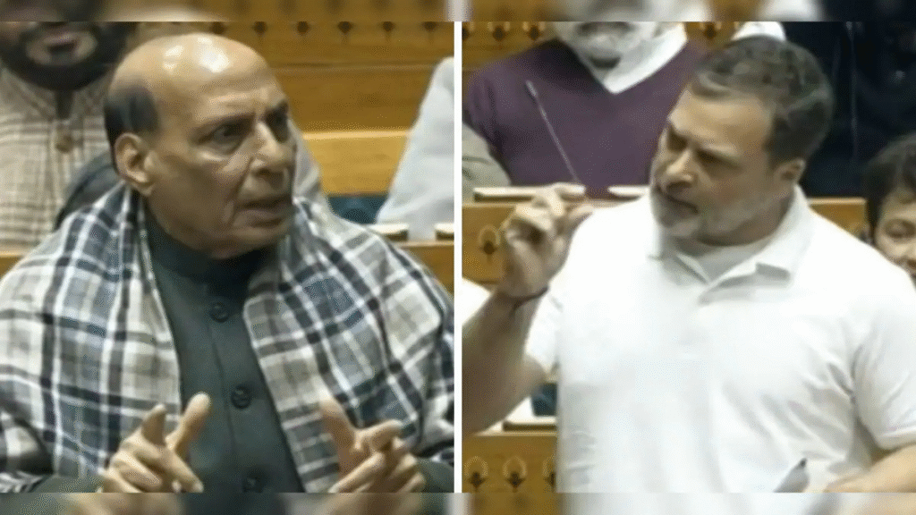 Rahul Gandhi and Rajnath Singh Clash