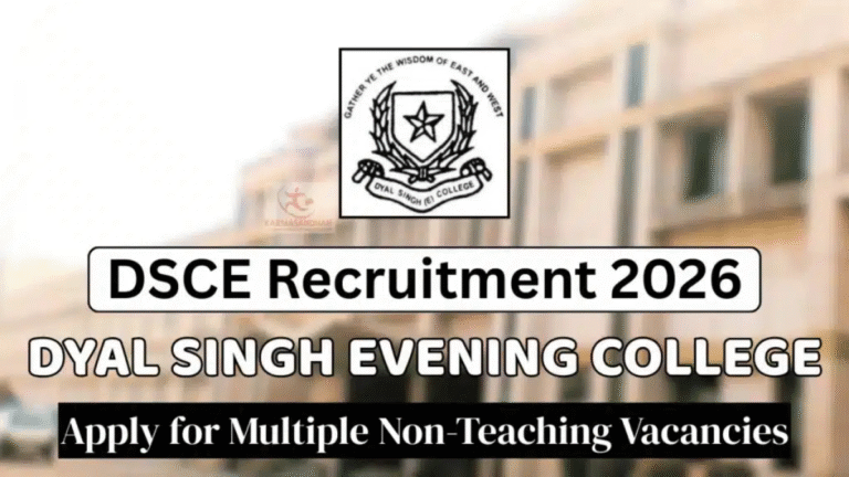 DU Recruitment 2026: Dyal Singh College Non-Teaching Vacancies