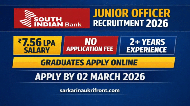 South Indian Bank Recruitment 2026: Junior Officer Jobs Open Nationwide