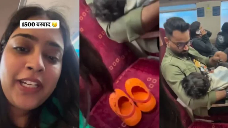 Woman Placing Slippers on Vande Bharat Seat Sparks Debate