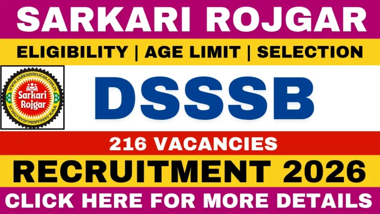 DSSSB Recruitment 2026