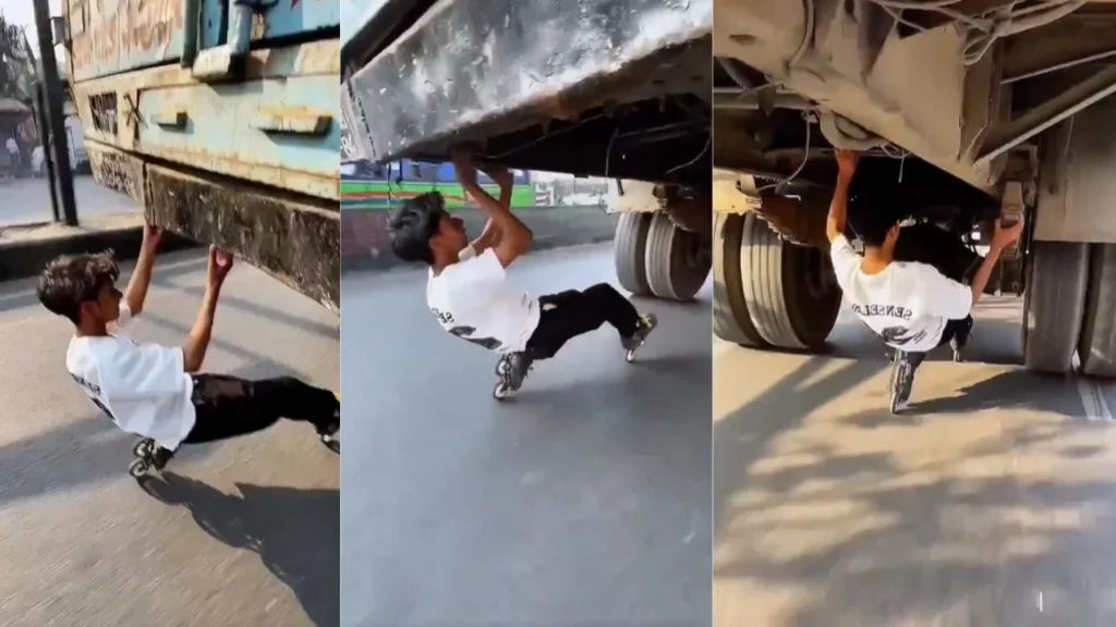 Boy Risks Life Under Moving