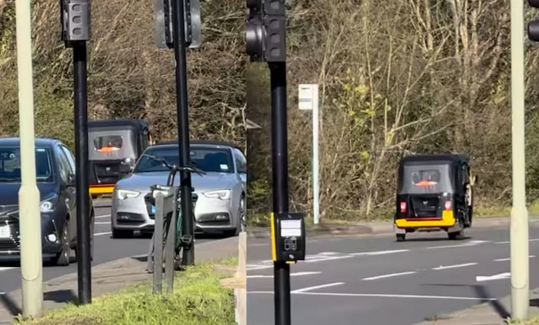 Black-and-Yellow Auto-Rickshaw