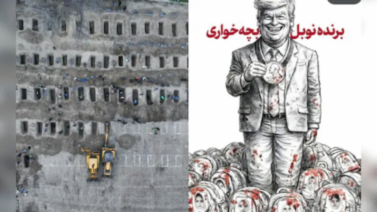 Iran Mocks Trump with “Nobel over Dead Children” Poster