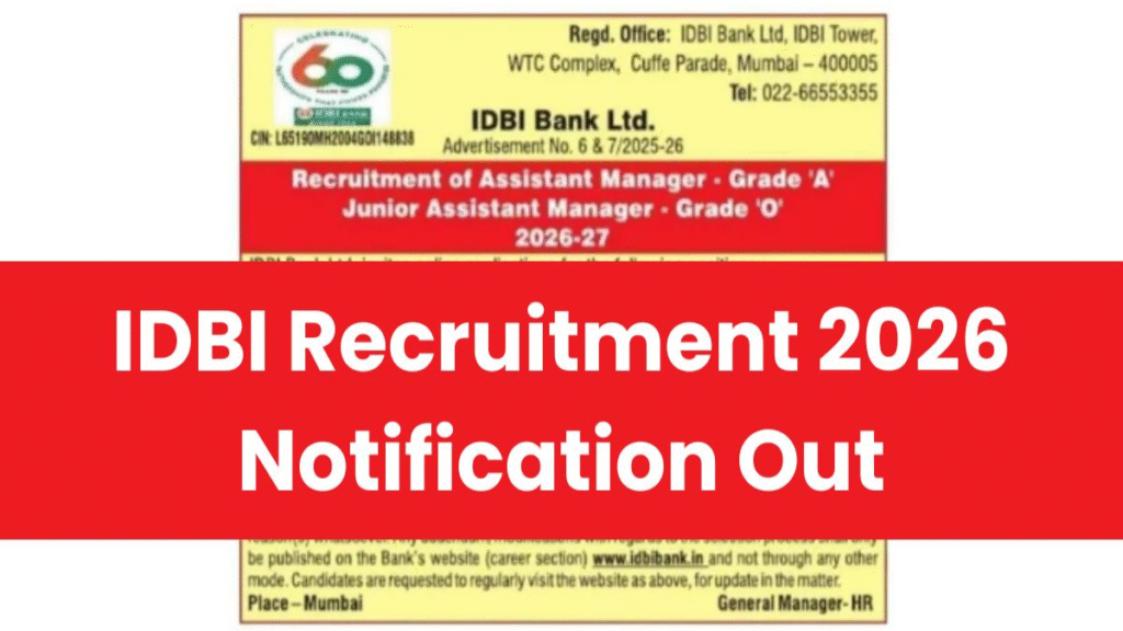 IDBI Bank Recruitment 2026