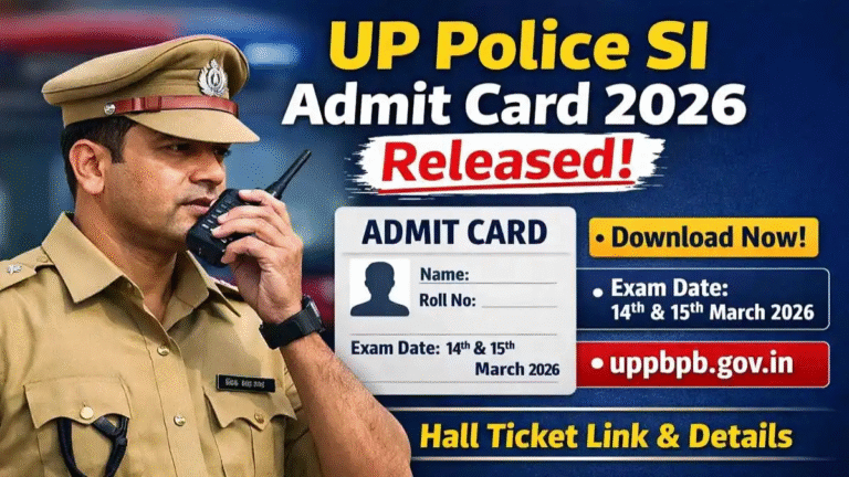 UP Police SI Admit Card 2025 Released: Download Hall Ticket