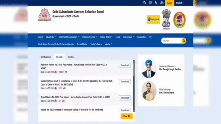 DSSSB Result 2026